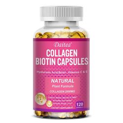 Kollagen Biotin Kapseln hochdosiert 1000mg - 120 Kollagen Hyaluronsäure Kapseln