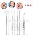 Dental Set 4-teilig Zahnpflege Zahnreinigung Zahnsonde Zahnarzt Instrumente NEU