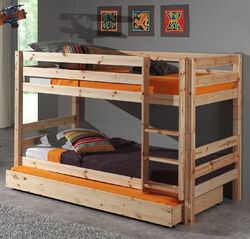 Etagenbett 90x200 Bettschublade Kinderbett Hochbett Spielbett Massivholz geteilt