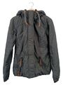 NAKETANO Damen Winterjacke Grau S Kapuze Top Zustand