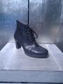 Neuwertige GABOR Stiefeletten Gr 37,5 (4,5) schwarz Leder Stiefel Absatz #1495