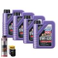 Motoröl 5W40 LIQUI MOLY Synthoil High Tech 4L+HENGST Ölfilter +Ölschlammspülung