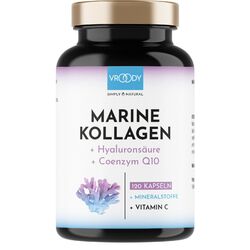 Marine Kollagen Kapseln hochdosiert 1000mg - 120 Kollagen Hyaluronsäure Kapseln