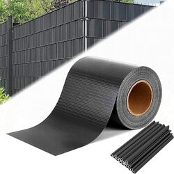 Anthrazit 65m PVC Sichtschutzstreifen Sichtschutzfolie Stabmattenzaun Zaunfolie#