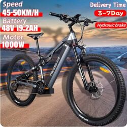 1000W Elektrofahrrad 27,5'' E-Mountainbike eBike 48V/19,2AH Shimano 27 Gange Top