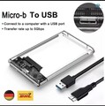 USB 3.0 - 3.1 Festplattengehäuse Externes Gehäuse Festplatte 2.5 - SATA SSD HDD