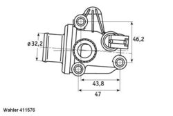 BorgWarner (Wahler) Thermostat Kühlmittel 411576.87D für MERCEDES KLASSE W168