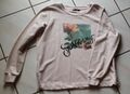 Margittes Sweatshirt, Damen, Gr. 42, beige, mit Aufdruck und Glitzer vorne