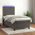 Boxspringbett Matratze LED Bett Bettgestell Polsterbett Lattenrost Samt vidaXL