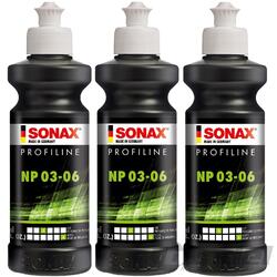 3x 250ml SONAX PROFILINE NANOPOLISH NP 03-06 GLANZ SCHLEIFPOLITUR SILIKONFREI