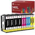 1-10x Drucker-Patronen für Epson 34XL WorkForce Pro WF-3700 WF-3720 WF-3725DWF..