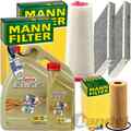 MANN INSPEKTIONSPAKET+6L CASTROL 5W-30 MOTORÖL passend für BMW 5er E60 E61 520d