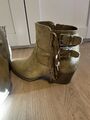 Cowboy Boots Damen 42 Velouroptik mit Fransen, gebraucht