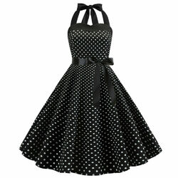 Damen Vintage Rockabilly Retro Kleid 50er 60er Jahre Partykleid Abendkleid DE❤️