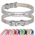 Glitzer Personalisiert Hundehalsband Katzen Haustier Welpen Halsband Name Gravur