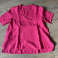 Backstage, Bluse, Kurzarm, Pink, Leinen, Gr. M