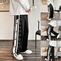 Herren Jogginghose mit seitlichem Knopfdetail in Harajuku Streetwear Mode Style