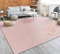 Teppich Für Wohnzimmer Einfarbig  Kurzflor Schlicht Und Modern, In Rosa