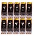 10x Schwarz Patronen für Canon PIXMA IP4850 IP4950 MG5150 MG5250 MG5350 IX6550