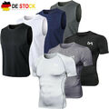 MEETHOO Herren Kurzarm Kompressions T-Shirt Funktions Gym Muskelhemd Fitness Top