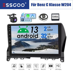 Autoradio Carplay Android13 Für Mercedes Benz C-Klasse W204 KAM+ GPS Nav BT 32GB