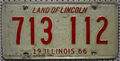 illinois USA Nummernschild 1966 License Plate US Oldtimer Kennzeichen [713 112]