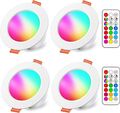 4X LED Einbauleuchte 8W RGB farbwechselnd dimmbar Spot Downlights