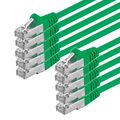 10 Stück 0,25m CAT6 Kabel SF/UTP Patchkabel grün Netzwerk Gigabit TV LAN DSL 10x