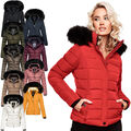 Navahoo Damen Winter Stepp Jacke warme Winterjacke Teddyfell gefüttert B355