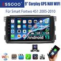 1+32G Carplay Android 13 Autoradio GPS Nav RDS Kamera Für Smart Fortwo 451 05-10