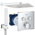 Unterputz Duschsystem mit Kopfbrause 360 x 360, Grohe Grohtherm SmartControl Set