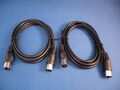 2 (ZWEI !!!) MIDI-Kabel 2 x 1,5m, Farbe: schwarz # Neuware !!!