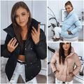 Damen Steppjacke Kurz Jacke Stehkragen Unifarbe Übergangsjacke DSTREET S-XL