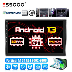 9" Autoradio Carplay Android 13 GPS 64G Für Audi A4 S4 RS4 8E 8F B6 B7 Seat Exeo