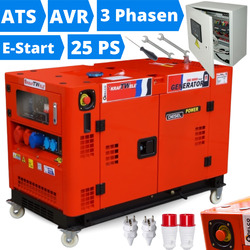 Stromerzeuger Diesel 18kVA Notstromaggregat 400V Stromaggregat Generator E-Start