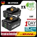 2X 6000mAh BL1830 Für Makita 18V Akku LXT BL1850 BL1860B BL1830 Ersatzakku LED N