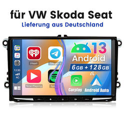 6+128GB Android 13 Autoradio CarPlay GPS Navi für VW Touran Golf 5 6 Passat Polo