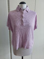 T-Shirt Poloshirt lila flieder Leinen Gr. M von MNG