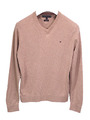 Tommy Hilfiger Herren Pullover V-Ausschnitt Baumwolle Kaschmir beige Gr. S Hi40