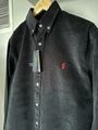 Polo Ralph Lauren Cordhemd schwarz Button Down Custom Fit Stretch Large