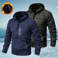 Winter Männer Fleece gefütterte Jacke Warmer lässig Windbreaker Mantel Kapuze De