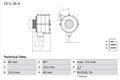 Drehstromgenerator BOSCH 0 986 033 740 für 190 (W201) 2.0 1982-1993