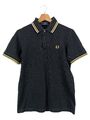 FRED PERRY Poloshirt Herren 36 S Schwarz Baumwolle