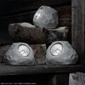 Solarleuchte Außenlampe Stein Optik LED Garten Terrassen Deko-Licht Hof 5er Set