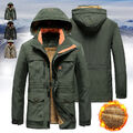 Herren Winterjacke Warmer Fleecejacke Kapuzen Sweatjacke Windbreaker gefüttert