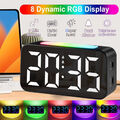 Wecker Digital Nachttisch Uhr USB Alarm Clock mit LED RGB Licht für Tiefschläfer