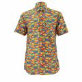 Herrenhemd laut Originale NORMALE PASSFORM Kreise grau Retro psychedelisch schick