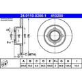 2x ATE 24.0110-0200.1 Bremsscheibe für AUDI 100 44 44Q C3 Bremsscheiben