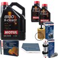 BOSCH Inspektionspaket 7L Motul 8100 X-clean+ 5W-30 für Audi A4 Avant 2.0 TDI