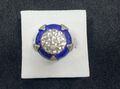 TGGC Ring blauer runder Stein Sterlingsilber 925 - Gr. 8,75